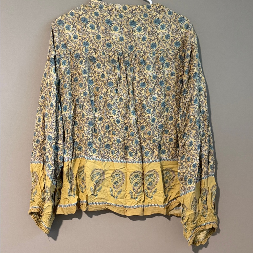 Natural Life Bohemian Style  Floral Blouse - Blue and Yellow XL - Picture 6 of 9